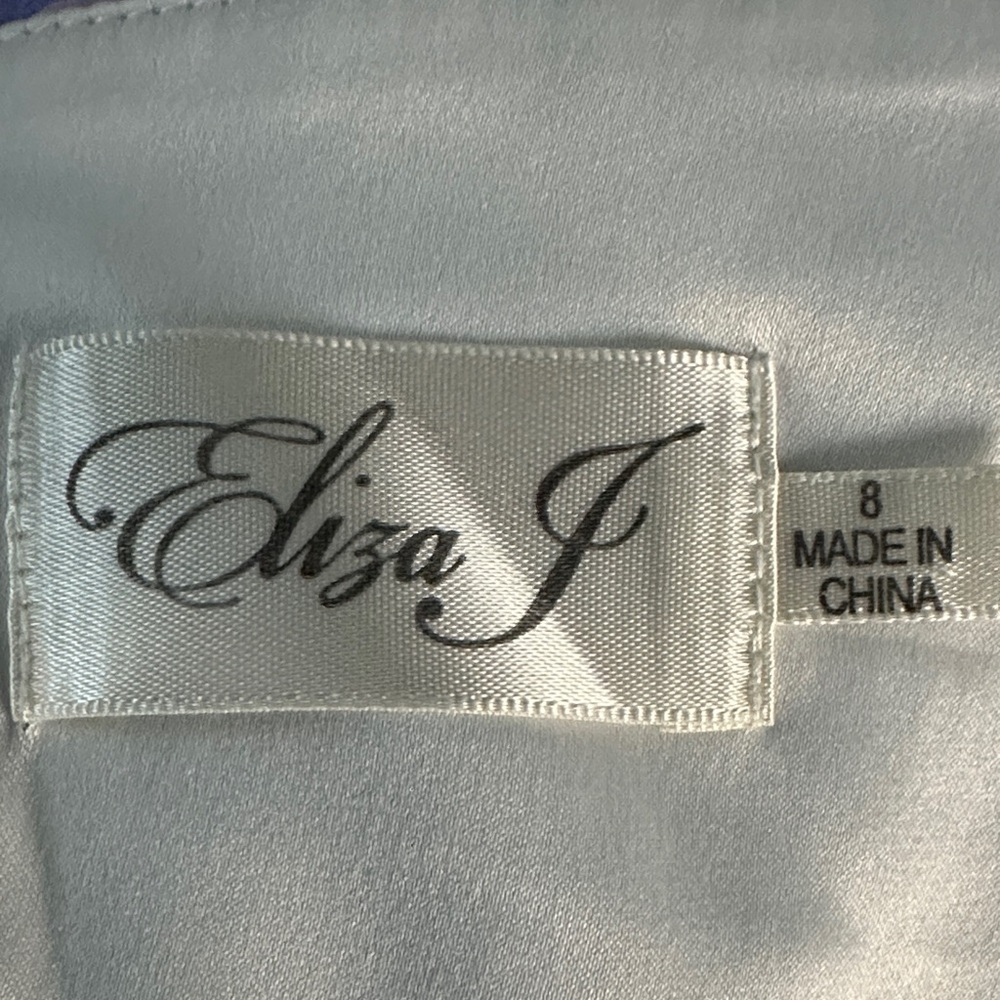 Eliza J Purple Floral Halter Tie Pleated Wedding Guest Party Maxi Dress Size 8 - Picture 13 of 16